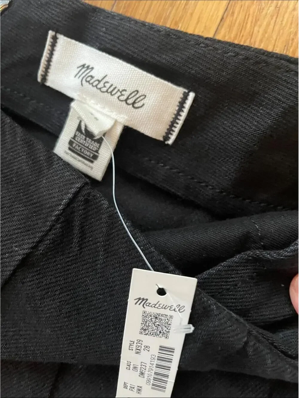 Madewell Airy Denim Circle Skirt Black A-Line Size 28 New With Tags